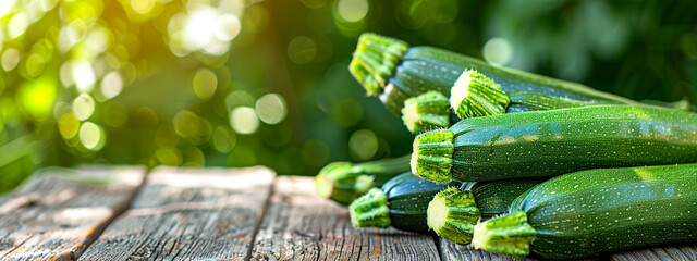 zucchini on a wooden nature background
