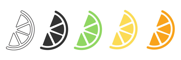 Orange and lemon flat icon. Illustration isolated on white background vector ilustration.