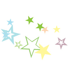 Object fountain organized from random sparcle star pictographs as fireworks.