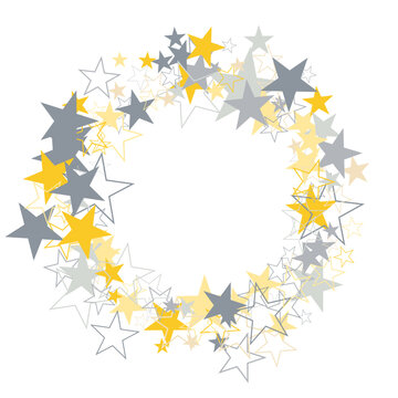 Object fountain organized from random sparcle star pictographs as fireworks.