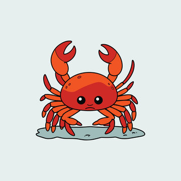 Crab Illustration , Sea Food Illustration , minimal colors illustrations