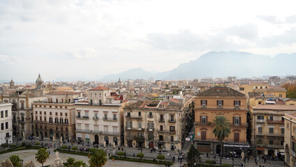 Fototapeta na wymiar A view over Palermo Old Town, Sicily