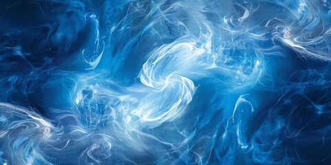 Obraz premium Blue abstract background with swirling white patterns creating an intricate design