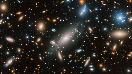Cosmic Serenity: Capturing the Beauty of a Distant Galaxy Cluster
