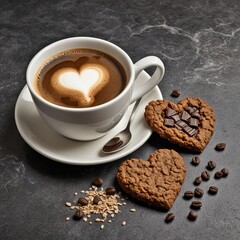 cup of coffee and cookies