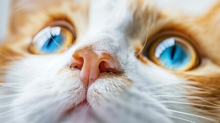 Expressive feline gaze  intimate view of cat s face, reflecting pets and lifestyle theme