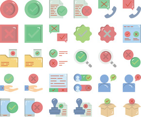 Approved and rejected icon set
