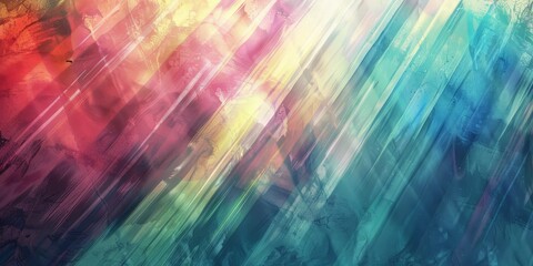 An abstract painting with vibrant colors and dynamic lines creating an energetic composition