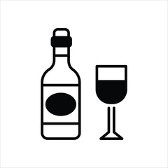 Wine Bottle icon editable stock vector stock