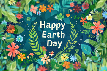 Obraz premium Happy Earth Day, banner or flyer concept.