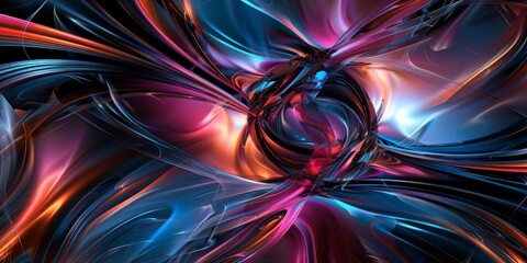 A computer-generated abstract design featuring vibrant colors and intricate patterns