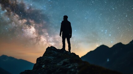 Mountain Majesty: Silhouettes of Towering Mountain Ranges.




