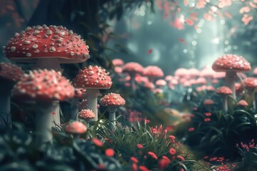  Magical mushrooms in a fairy garden