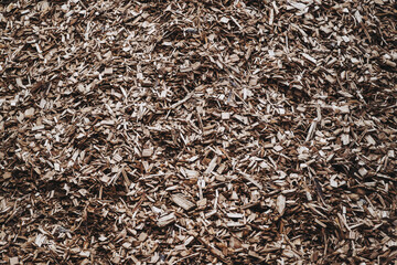Copeaux de bois pour faire du paillage agricole - Texture macro matière organique - 760502071