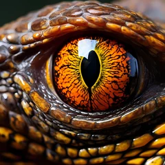Tuinposter A close-up of a reptiles eye in vivid detail.  © Cao