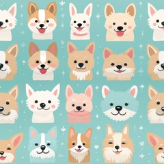 cute pastel dog pattern