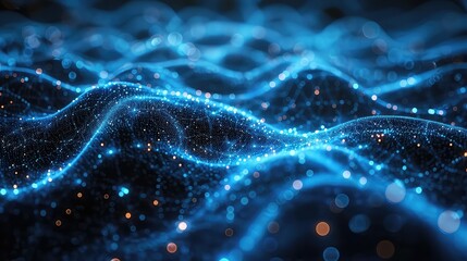 Fototapeta premium abstract digital particles illustration background.