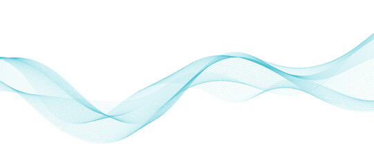 Abstract vector background with blue wavy lines. Blue wave background. Blue lines vector illustration. Curved wave. Abstract wave element for design.