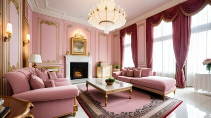 interior of a luxury living room, royal room interior