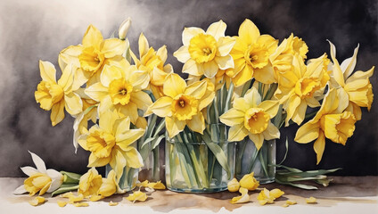 Watercolor Daffodils