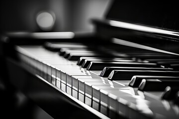 Detailed closeup of piano keys, highlighting individual solo keyboard keys for a focused view