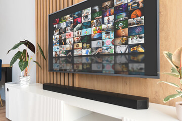 TV streaming media in living room