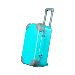 Blue suitcase. Side view. Isolated on a white background. Trips. Design