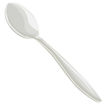 metal tablespoon cutlery color vector illustration