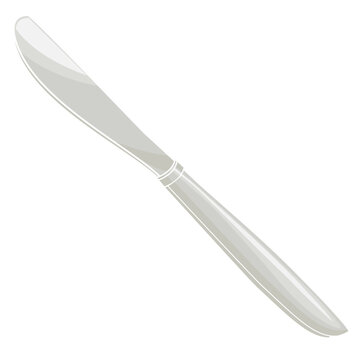 metal table-knife cutlery color vector illustration