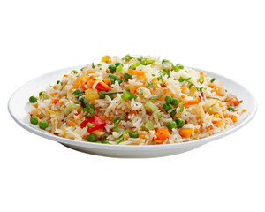 rice with vegetables on transparent background