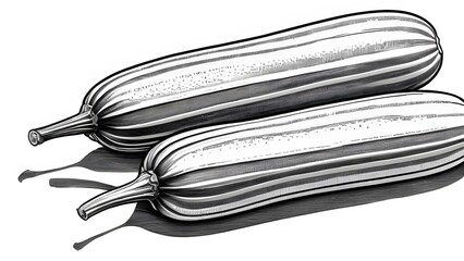 Coloring page - Zucchini, coloring book style, Generative AI, Generative, AI