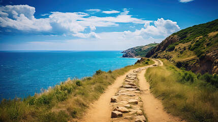 path to coast of the sea.