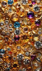 Fototapeta premium gold and jewels background.