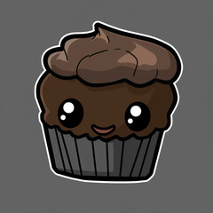 cute muffin сreated with Generative Ai