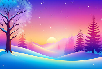 Winter Gradient Season Background, Gradient, Background, Winter, Seasonal, Snow, Cold, Frost, Ice, Chilly, Frozen, Snowflakes, Holiday, Cozy, Tranquil, AI Generated