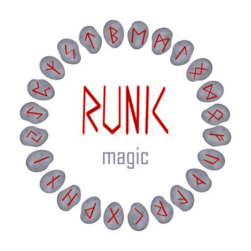 RUNIC MAGIC. Scandinavian runes carved on stones. Stones. Magic, runic magic, fortune telling. Fehu, Uruz, Thurisaz, Ansuz, Raido, Kano, Gebo, Wunjo, Hagalaz, Nauthis, Isa, Jer, Eihwas, Perth, Algiz, 