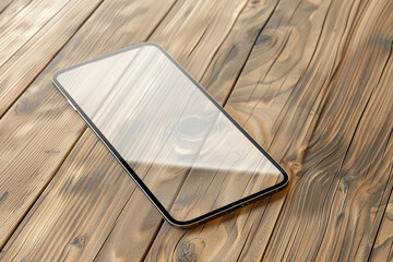 mobile phone protector on table on a wooden background