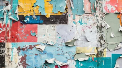 Torn Paper Collage, Ripped, Billboard, Wallpaper, Background, abstract, modern, graphic resource, old paint, retro, vintage, creative