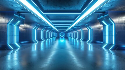 Modern Futuristic Blue White Laser Neon Led Light Room