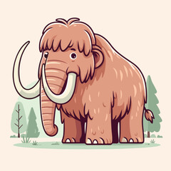 cartoon elephant mammoth illustration vector