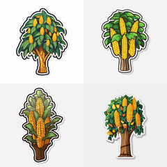 corns and corn tree sticker illustration