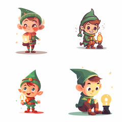 cute child wear fairy costume elf