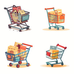 shopping trolley with goods element