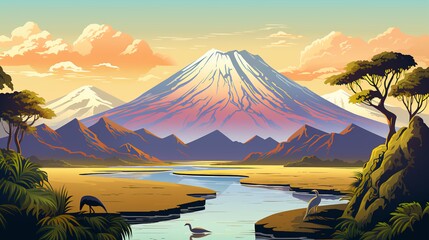 sunset over the lake
