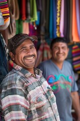 Fototapeta premium Two Men Standing in a Store