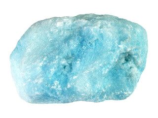 natural raw blue aragonite stone cutout