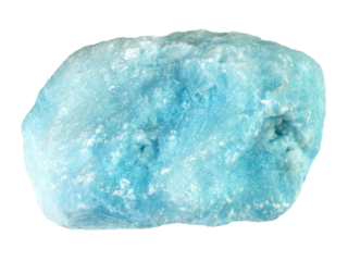 natural raw blue aragonite stone cutout