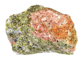 specimen of natural raw unakite mineral cutout
