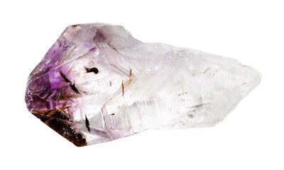 natural raw amethyst quartz crystal cutout