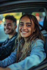 Man and Woman Sitting in Car